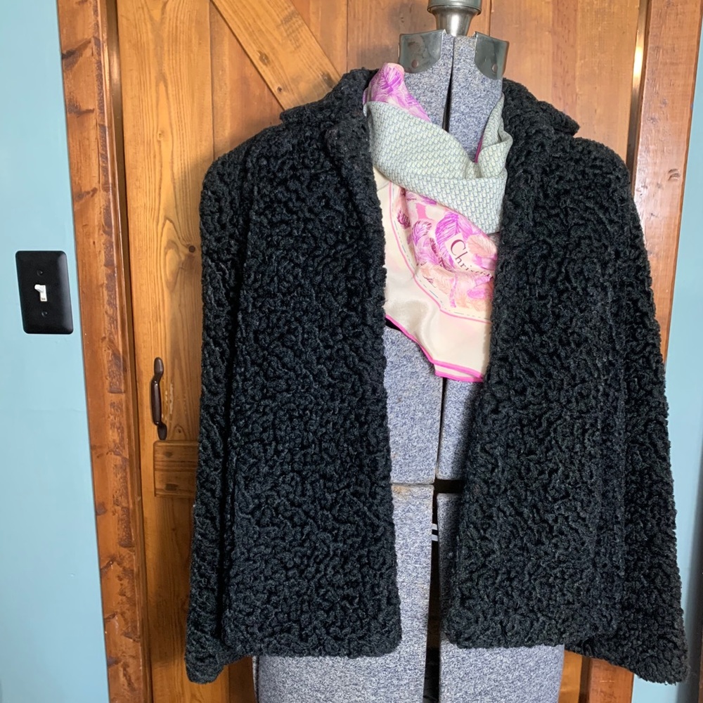 Vintage Peck and Peck curly lambs wool coat